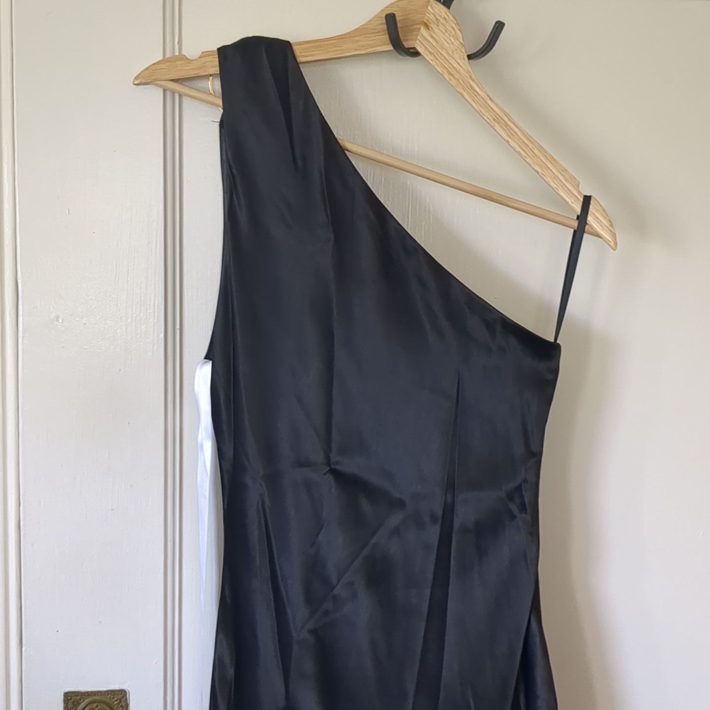 Nwt Khanum's Komarni One Shoulder Dress Formal Wedding Black Xs Lined Zip — image 7 of 8